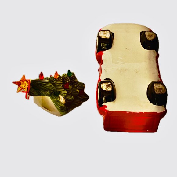 Jingles & Joy Christmas Cookie Jar Vintage Red Truck with LED Christmas Tree NWT - Picture 6 of 10